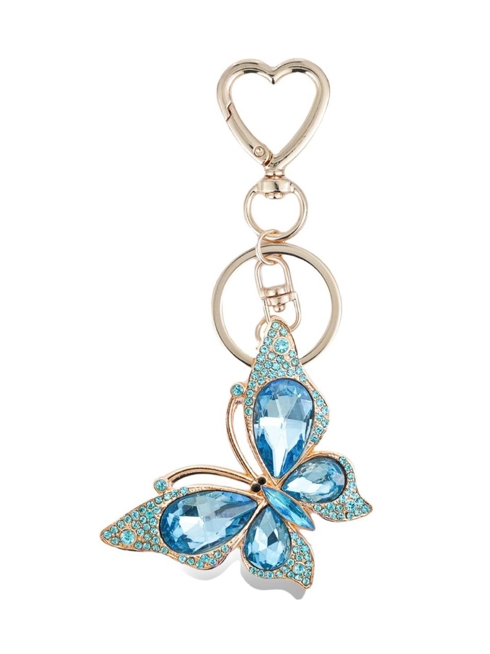 $16.00- Blue Crystal Blinged Butterfly Bag Charm Keychain